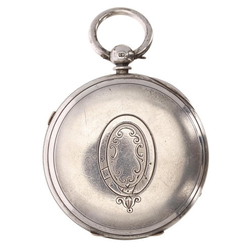 619 - Victorian 'Centre Seconds Chronograph' silver lever pocket watch, Chester 1900, the three quarter pl... 