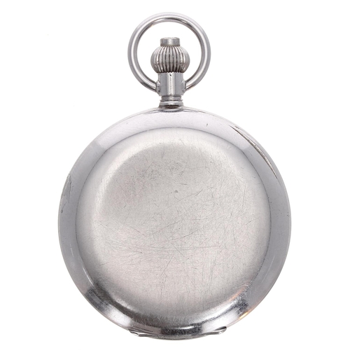 620 - Swiss centre seconds chronograph nickel cased lever pocket watch, the movement inscribed 'Swiss Made... 