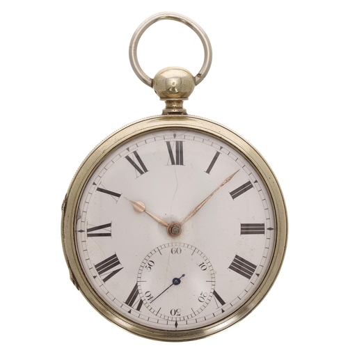 621 - 19th century pocket chronometer signed John Hornby, Liverpool, the free sprung fusee lever movement ... 