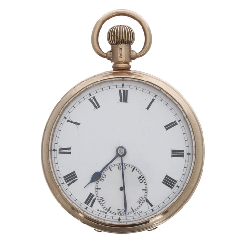 635 - Buren Grand Prix 9ct lever pocket watch, Birmingham 1930, signed 15 jewel movement, 9ct hinged cuvet... 