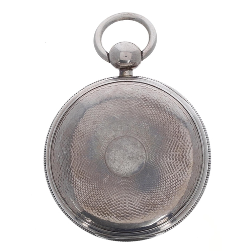 637 - George IV silver detached lever pocket watch, Chester 1828, the fusee movement signed Jno. Wright, R... 