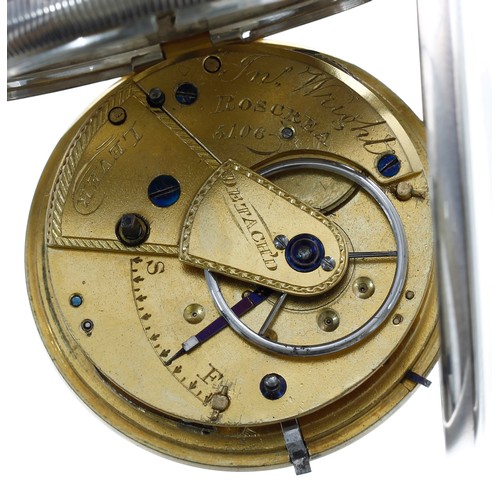 637 - George IV silver detached lever pocket watch, Chester 1828, the fusee movement signed Jno. Wright, R... 