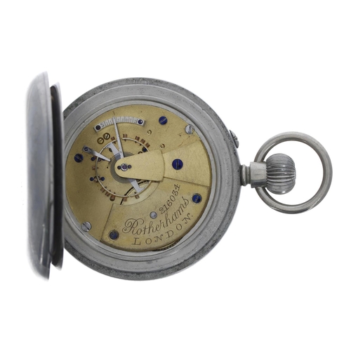 650 - Railway Interest - Rotherhams Great Western Railway (G.W.R.) nickel cased lever pocket watch, the mo... 