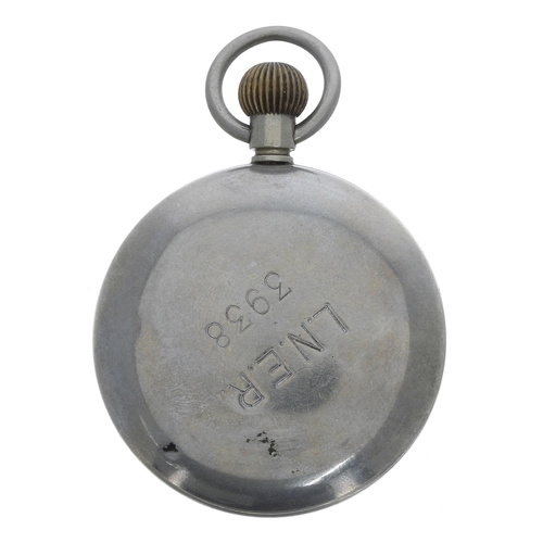 651 - Railway Interest - London North Eastern Railway (L.N.E.R.) nickel cased lever pocket watch, Dimier F... 