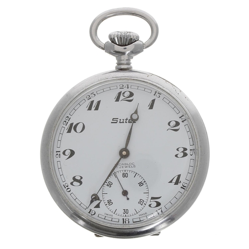 652 - Railway Interest - British Railway Western Region (B.R-W.R) chrome cased lever pocket watch, Swiss u... 