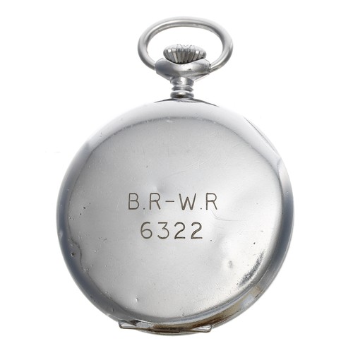 652 - Railway Interest - British Railway Western Region (B.R-W.R) chrome cased lever pocket watch, Swiss u... 