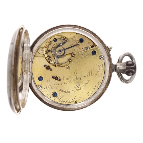 631 - Sir John Bennett Ltd silver lever engine turned pocket watch, London 1901, signed movement and dial,... 