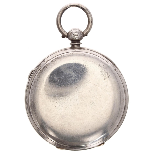 633 - Victorian silver centre seconds chronograph lever pocket watch, Chester 1885, unsigned three quarter... 