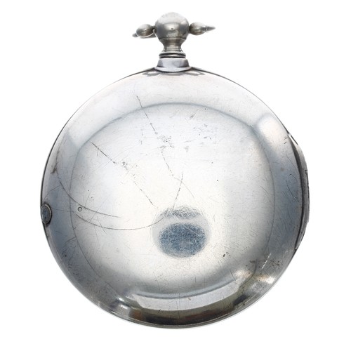 646 - Good early 19th century automaton silver pair cased verge pocket watch, London 1801, the fusee movem... 