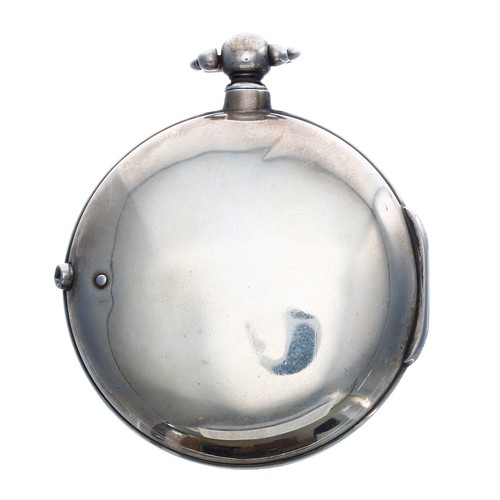 582 - William IV English silver pair cased verge pocket watch, London 1831, the fusee movement signed J. B... 