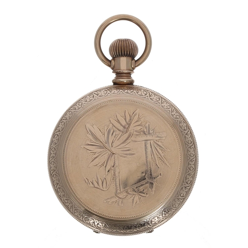 659 - Paul Breton Swiss gold plated lever set pocket watch, gilt frosted movement with compensated balance... 