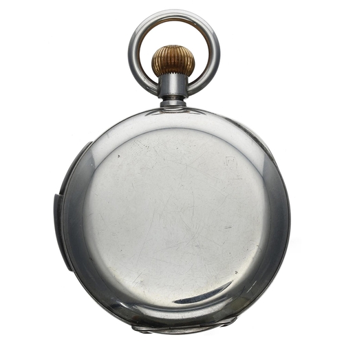 666 - Interesting Swiss silver (0,935) quarter repeating hunter pocket watch with Military provenance, uns... 