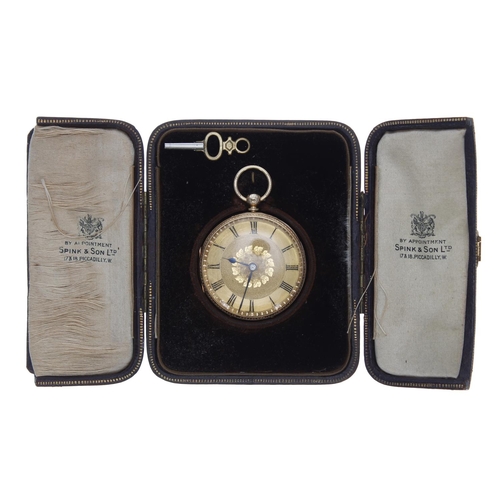 667 - Victorian 18ct fusee lever pocket watch, London 1886, unsigned movement, no, 22235, with dust cover,... 