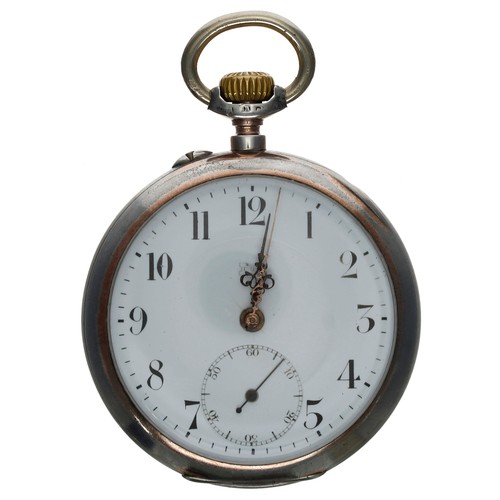 672 - L.U.C Chopard white metal lever pocket watch, gilt frosted 15 jewel movement with L.U.C stamp, compe... 