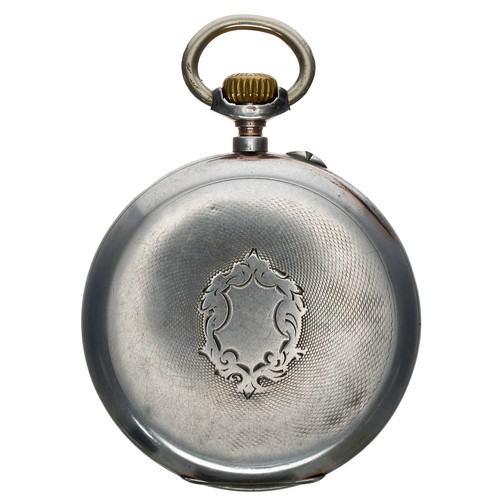 672 - L.U.C Chopard white metal lever pocket watch, gilt frosted 15 jewel movement with L.U.C stamp, compe... 