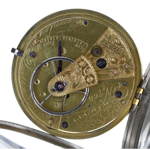 675 - William IV silver fusee 'Patent' lever pocket watch, Chester 1833, the movement signed Townley &... 