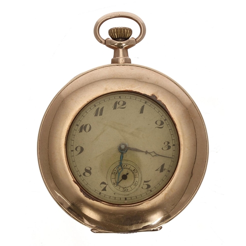 679 - Swiss 9ct lever dress pocket watch, import hallmarks Glasgow 1919, unsigned movement, silvered dial ... 