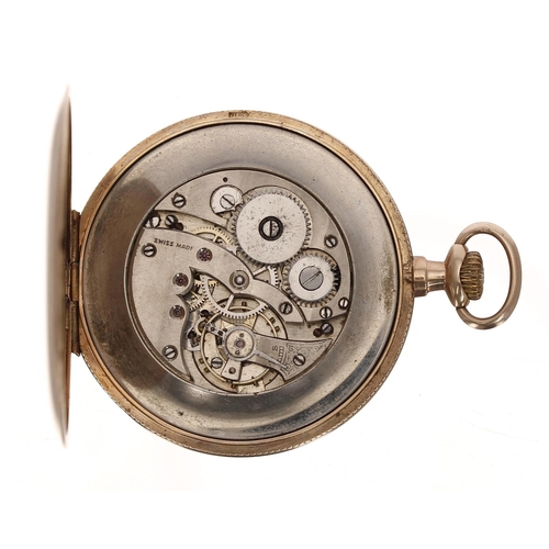 679 - Swiss 9ct lever dress pocket watch, import hallmarks Glasgow 1919, unsigned movement, silvered dial ... 