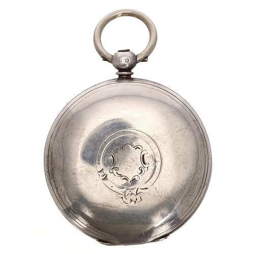 680 - Victorian silver fusee lever hunter pocket watch, London 1856, unsigned movement, no. 14165, with en... 