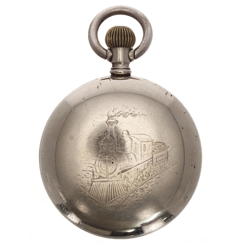 580 - 'The T. Eaton Co. Limited' nickel cased lever pocket watch, signed 15 jewel movement, no. 142853, Ar... 