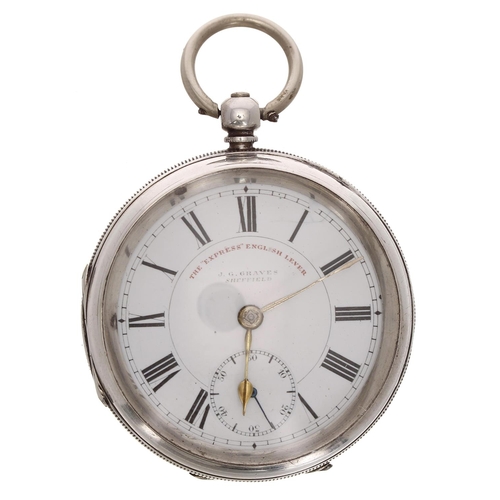 682 - J.G. Graves 'The Express English Lever' silver engine turned pocket watch, Birmingham 1900, 53mm... 