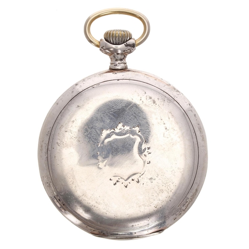 685 - Zenith 'Grand Prix' white metal (0.800) lever pocket watch, signed gilt frosted movement, no. 289650... 