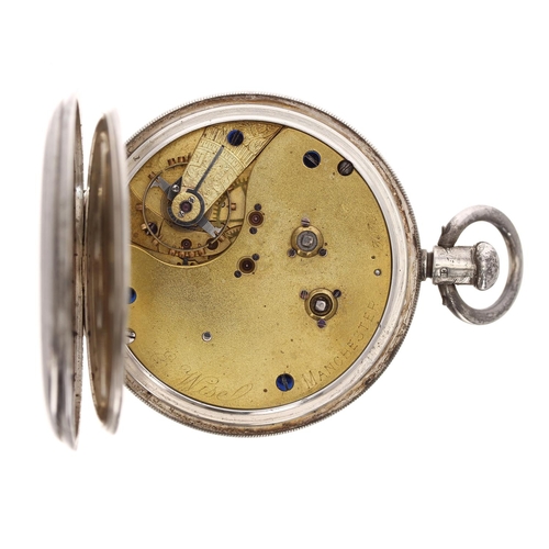 686 - Edwardian silver 'Centre Seconds Chronograph' lever pocket watch, Chester 1907, the three quarter pl... 