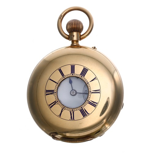 702 - Victorian 18ct half hunter lever pocket watch, London 1883, the movement signed Thompson & Vine,... 