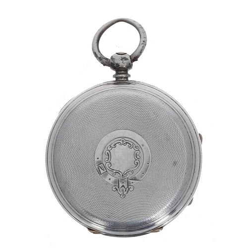 640 - Victorian silver fusee lever pocket watch, London 1878, the movement signed Adam Burdess, Coventry, ... 