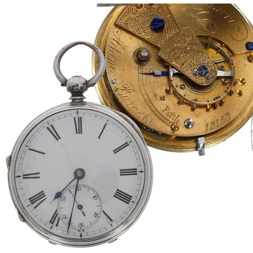 640 - Victorian silver fusee lever pocket watch, London 1878, the movement signed Adam Burdess, Coventry, ... 