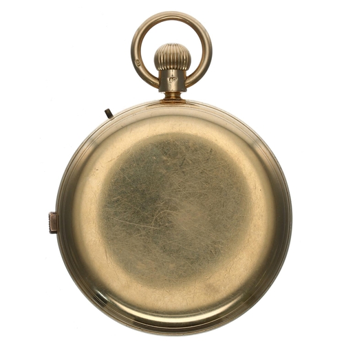 708 - 19th century 18ct centre seconds lever pocket watch, London 1867, free sprung gilt three quarter pla... 