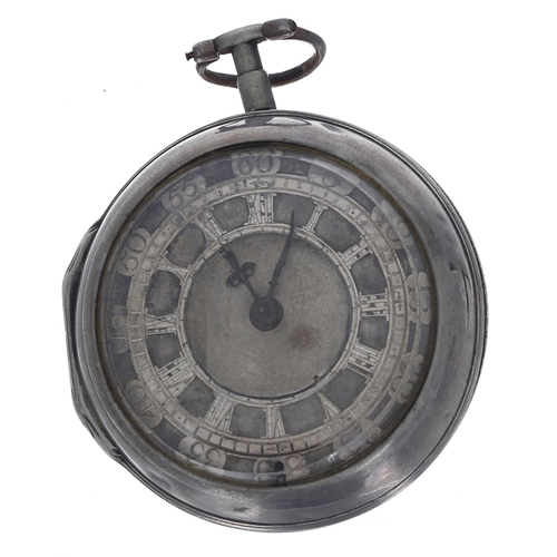 711 - Interesting late 17th/early 18th century English silver 'mock pendulum' verge pocket watch, the fuse... 