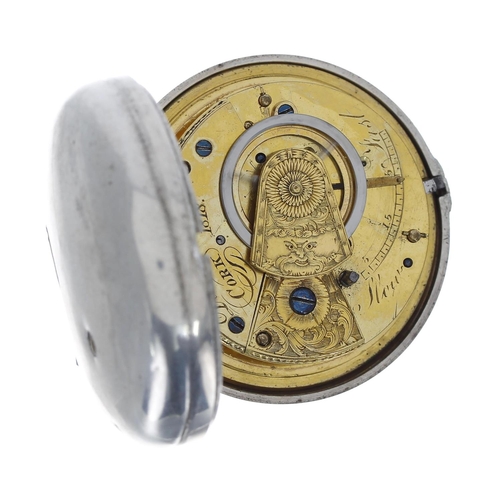 712 - George III silver verge pair cased pocket watch, London 1810, the fusee movement signed Dan'l Lineha... 