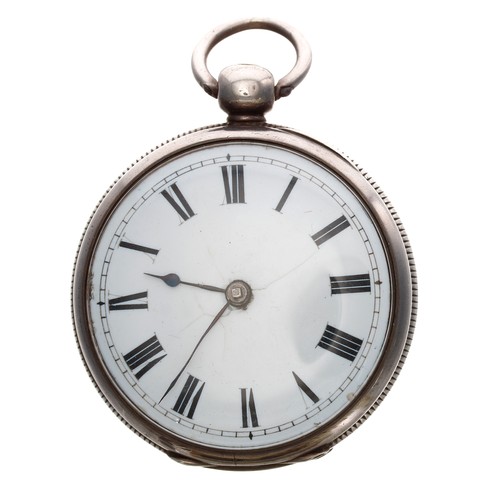 718 - English 19th century silver rack lever pocket watch, London 1824, the fusee movement signed Robert R... 