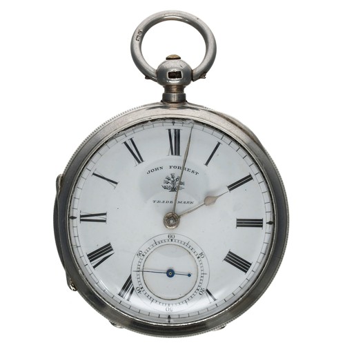 721 - John Forrest silver fusee lever pocket watch, Chester 1891, the movement with compensated balance an... 