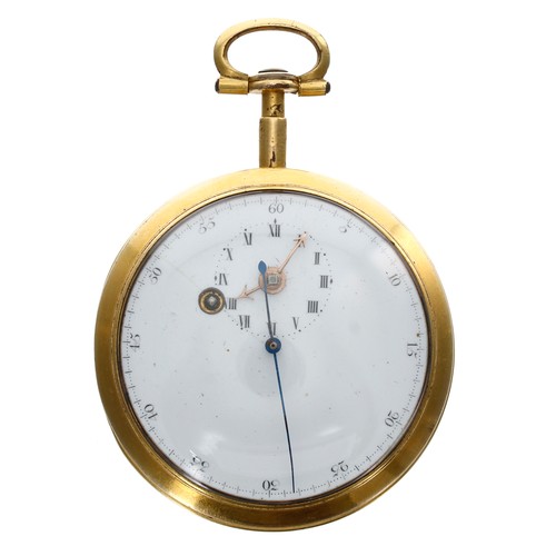 722 - Early 19th century gilt metal verge 'Doctor's' pocket watch, the verge movement signed Kemp & Ho... 