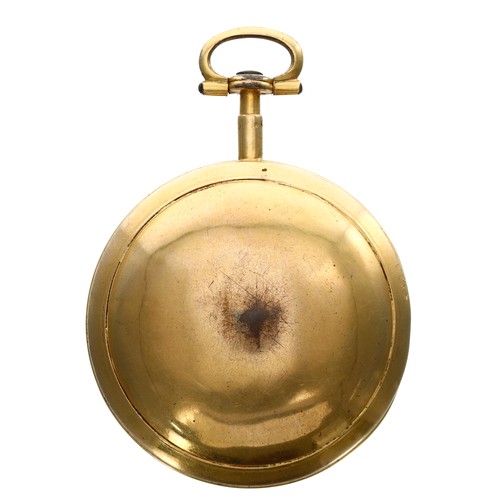 722 - Early 19th century gilt metal verge 'Doctor's' pocket watch, the verge movement signed Kemp & Ho... 