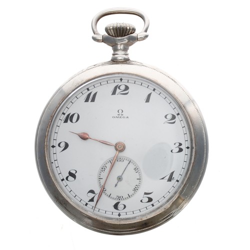 724 - Omega silver (.900) lever pocket watch, circa 1916-1923, movement no. 5641678, cal. 18 LPB gilt fros... 