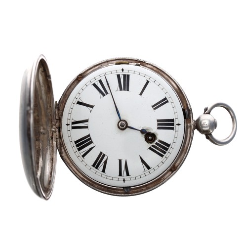 725 - Early 19th century silver verge hunter pocket watch, London 1832, the fusee movement signed Wm Mitch... 