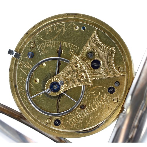 726 - William IV silver fusee 'Patent Detached' lever pocket watch, Chester 1836, the movement signed Jas ... 