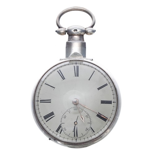 728 - William IV silver fusee 'Patent' lever pair cased pocket watch, Chester 1836, the movement signed Jn... 