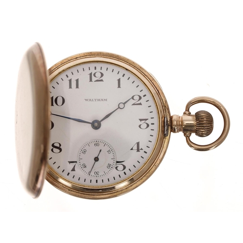 557 - American Waltham 9ct lever hunter pocket watch, serial no. 24133344, circa 1922, signed movement wit... 