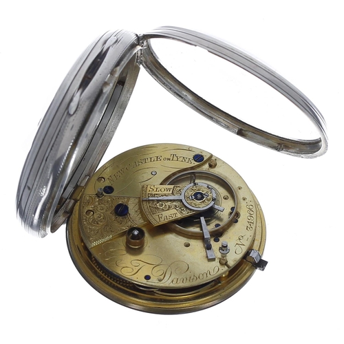 735 - Victorian silver fusee lever pocket watch, London 1871, the movement signed G. & T. Davidson, Ne... 