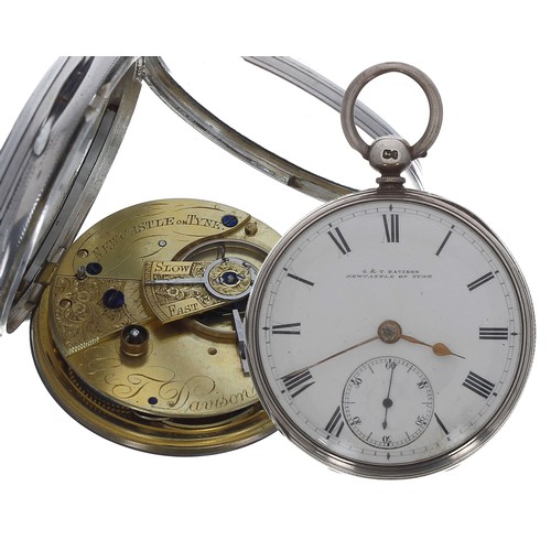 735 - Victorian silver fusee lever pocket watch, London 1871, the movement signed G. & T. Davidson, Ne... 