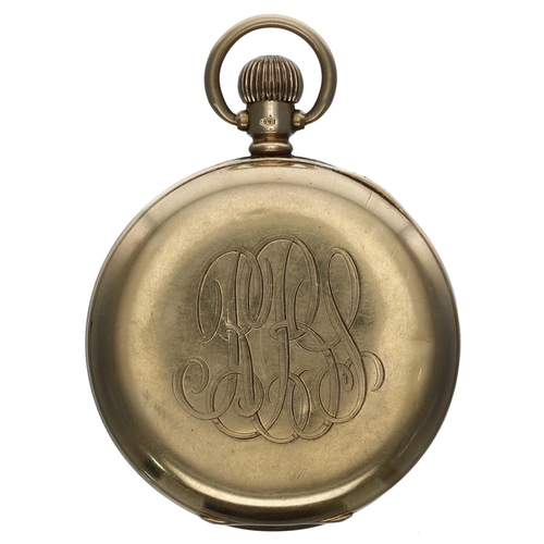 737 - Rolex 18ct lever pocket watch, Birmingham 1913, signed 17 jewel movement with bi-metallic compensate... 