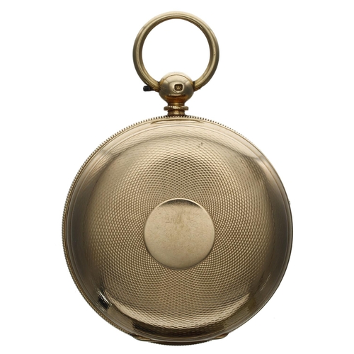 738 - 19th century Irish 18ct fusee lever pocket watch, Dublin 1875, the movement signed John Donegan, Dub... 