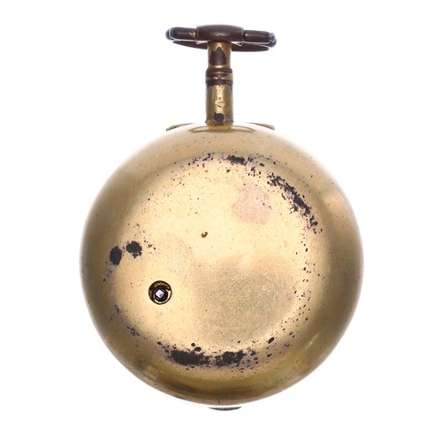 742 - Late 18th century English gilt metal verge pair cased pocket watch, the fusee movement signed Josiah... 