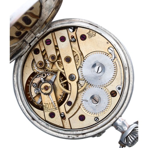 745 - L.U.C Chopard silver (.800) lever pocket watch, gilt frosted movement with stamped trademark, compen... 