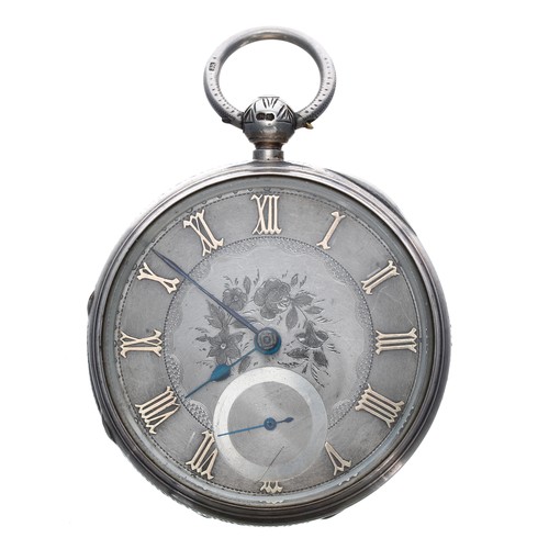 746 - Large Victorian silver fusee lever pocket watch, Chester 1889, unsigned movement with compensated ba... 