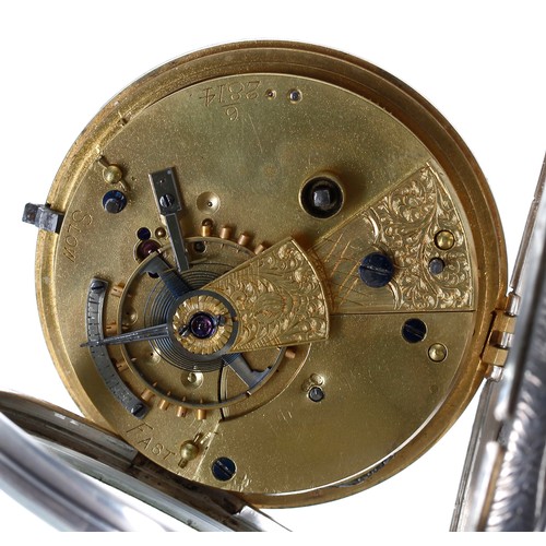 746 - Large Victorian silver fusee lever pocket watch, Chester 1889, unsigned movement with compensated ba... 